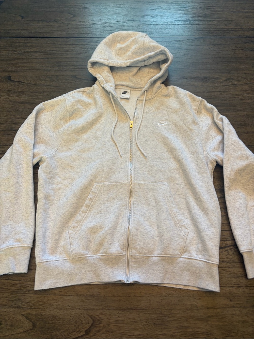 Nike Men’s Heather Light Gray Full-Zip Hoodie